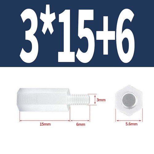 M2-M5 Plastic Hex Hexagonal Pillar Male-Female PCB Nylon Standoff Spacer Column - Picture 40 of 75