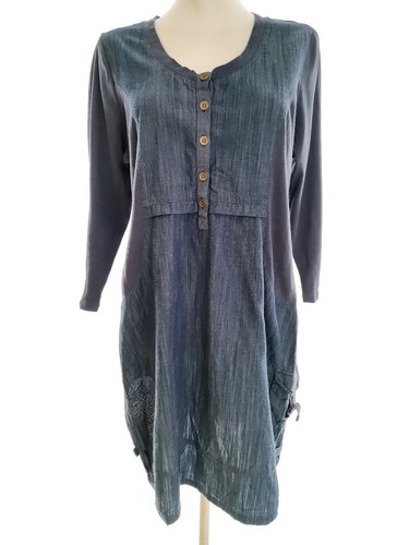 Robe Chemisier Phase Eight Taille 40 - Bleu Marine Viscose Manches 3/4 - Occasion Très Bon état