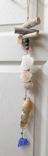 Seashell Wind Chime Sea Glass Suncatcher Driftwood 22.5" Handmade C