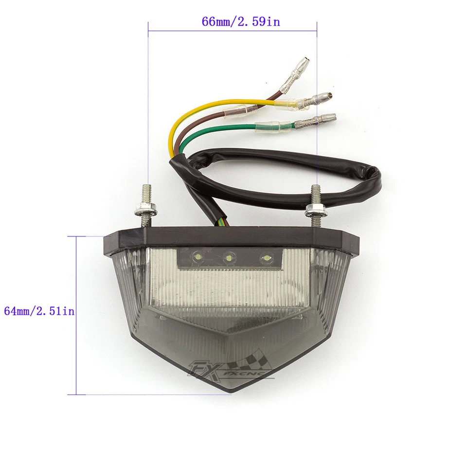 Indicador de señal de giro de freno de luz trasera LED trasera para motocicleta 12V para Yamaha Honda Foto 3 de 4