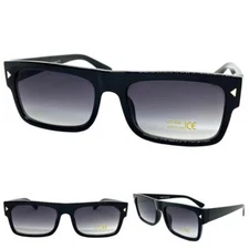 Men's Classic Elegant Vintage Retro Hardcore Style SUNGLASSES Square Black Frame