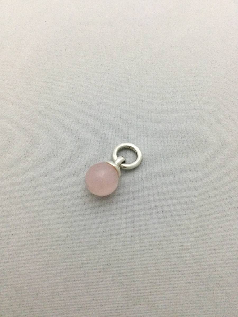 TIFFANY&Co. Tiffany Rose Quartz Ball Charm Top Silver Accessory 925 [C216188]