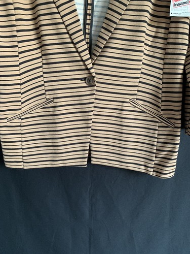Blazer Metaphor marrone con righe bretoni nere XL - Foto 3 di 7