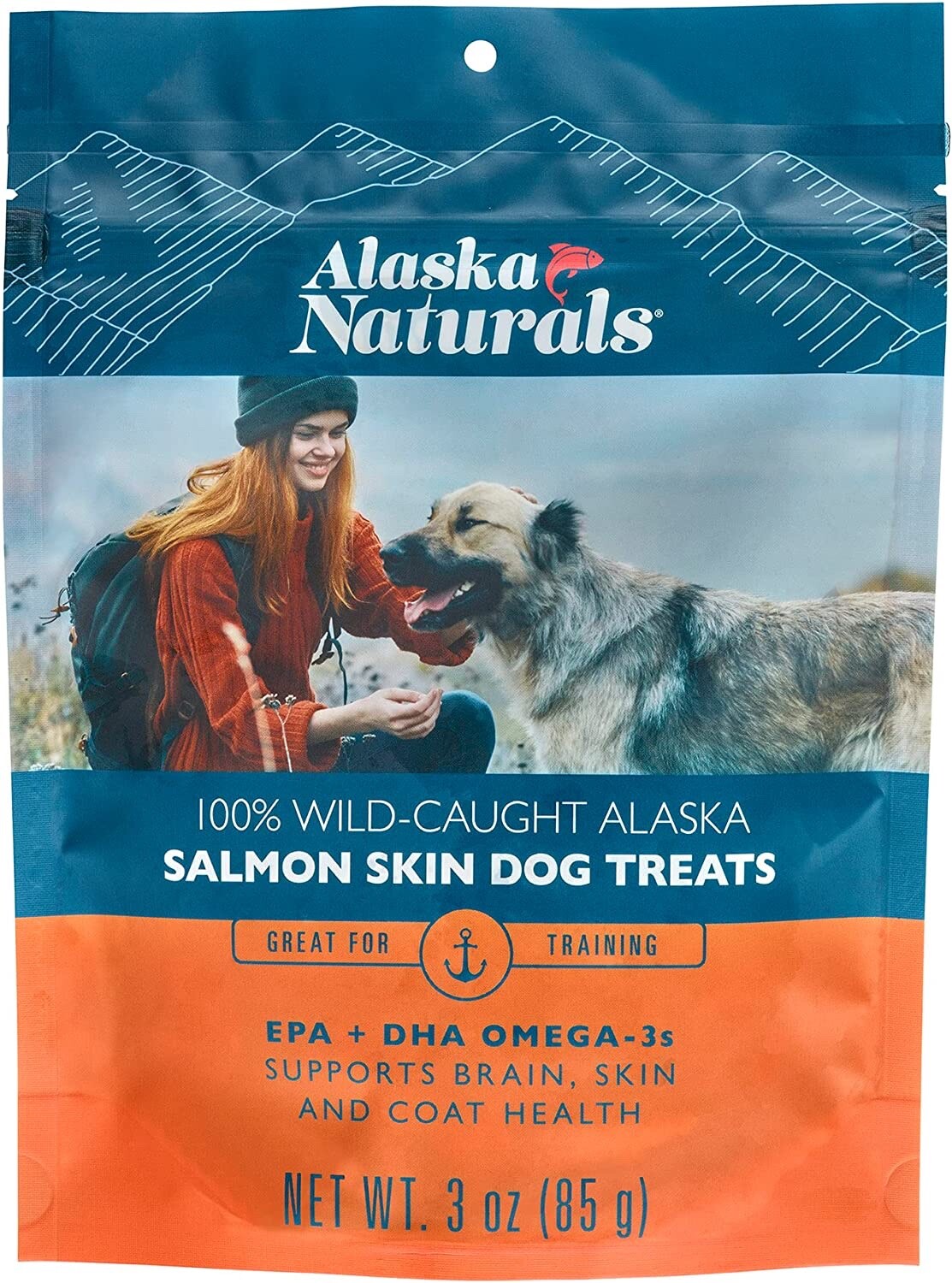 Alaska Naturals 100 WildCaught Alaska Salmon Skin Dog Treats EPA DHA
