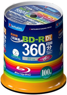 Verbatim Bluray Disc 50GB Dual Layer BD-R 6X Speed Spindle 100