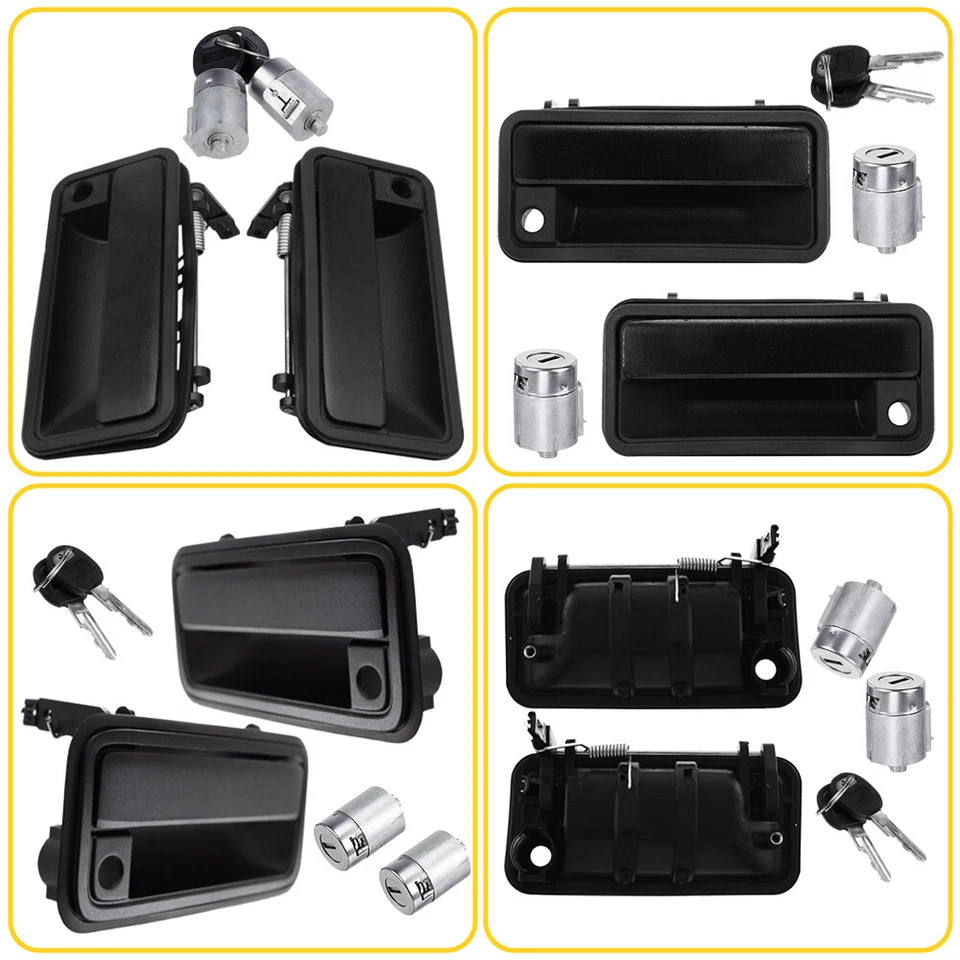 Exterior Front Door Handle w/ Cylinder Lock for Chevrolet 88-94 C1500 GMC K1500 - Image 3 of 4