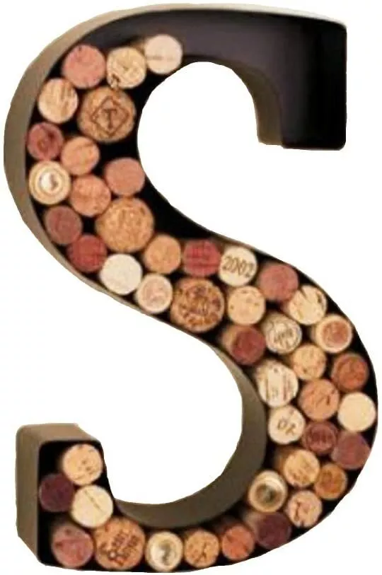 Metal Initial Cork Holder- Letters Available:  B,C,D,E,F,H,I,K,L,M,P,R,S,T,V,W