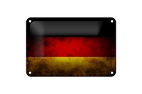 Blechschild Flagge 18X12 Cm Deutschland Fahne Metall Deko Schild
