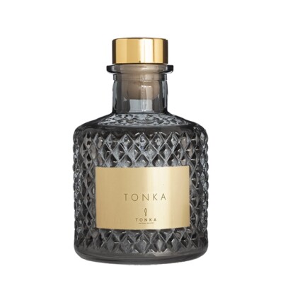 Tonka Perfumes Reed Diffuser Liquid Tonka Scent Crystal Glass Jar