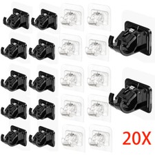 20PCS Self Adhesive Adjustable Curtain Rod Holders Free Hooks No Drilling Nail