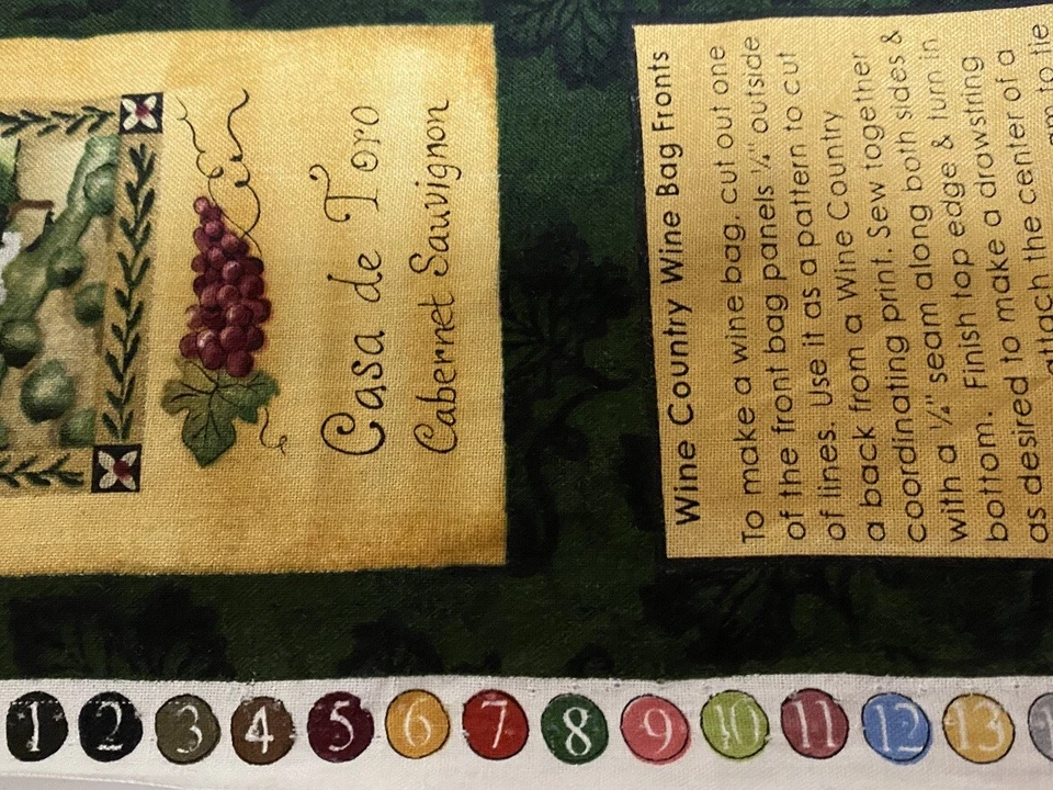 Wine Country棉质织物面板缝纫工艺23 x 44 — 第 4/4 张图片