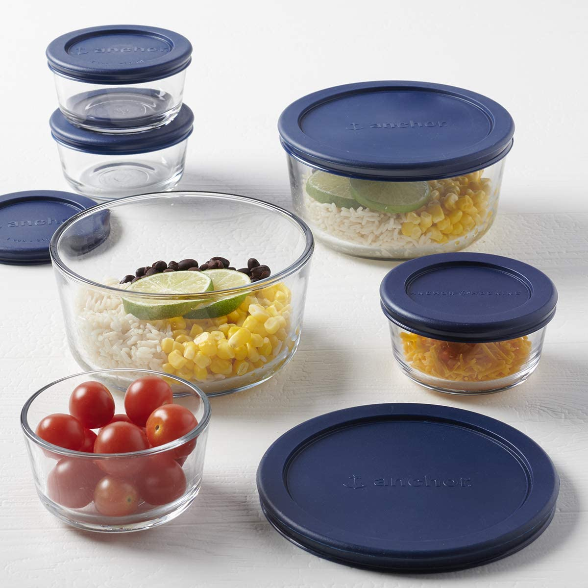 Anchor Hocking Freezer Safe Glass Containers Round Food Storage