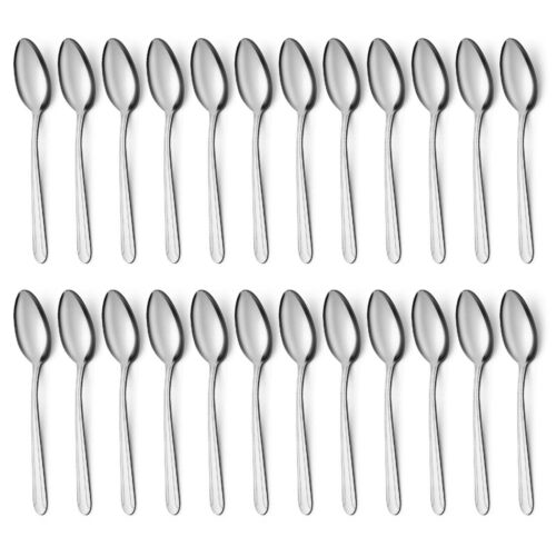 24 Pieces Teaspoons, 6.2 Inches Stainless Steel Teaspoons Silverware, Spoons ...