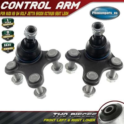 2x Ball Joint Front Lower for Audi A3 VW Golf V Jetta IV Skoda Octavia Seat Leon - Image 1 of 4