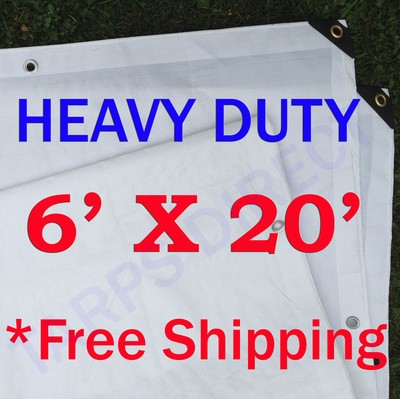 Heavy Duty 7x10 FT Waterproof White Tarp – Shade Cover For Boat, ATV, Woodpile & More - View #13