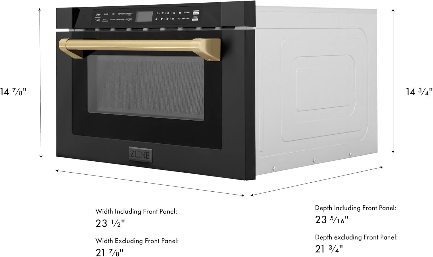 NEW ZLINE 24" MICROWAVE DRAWER 1.2 CU FT BLACK STAINLESS STEEL MWD-1-BS-H OB