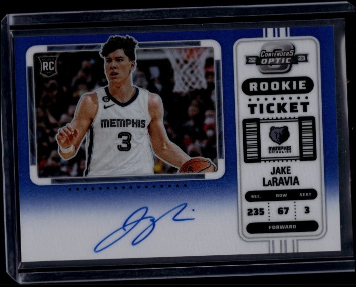 2022-23 Panini Contenders Optic Jake LaRavia #119 RC Variation Blue Auto /49