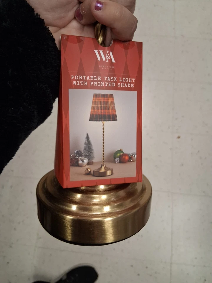 New LAURA ASHLEY  PLAID TOUCH LAMP - EED WITH BLUE - Image 4 of 4