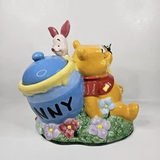 Disney Winnie The Pooh & Piglet Cookie Jar With Lid Rare Collectible Disney 