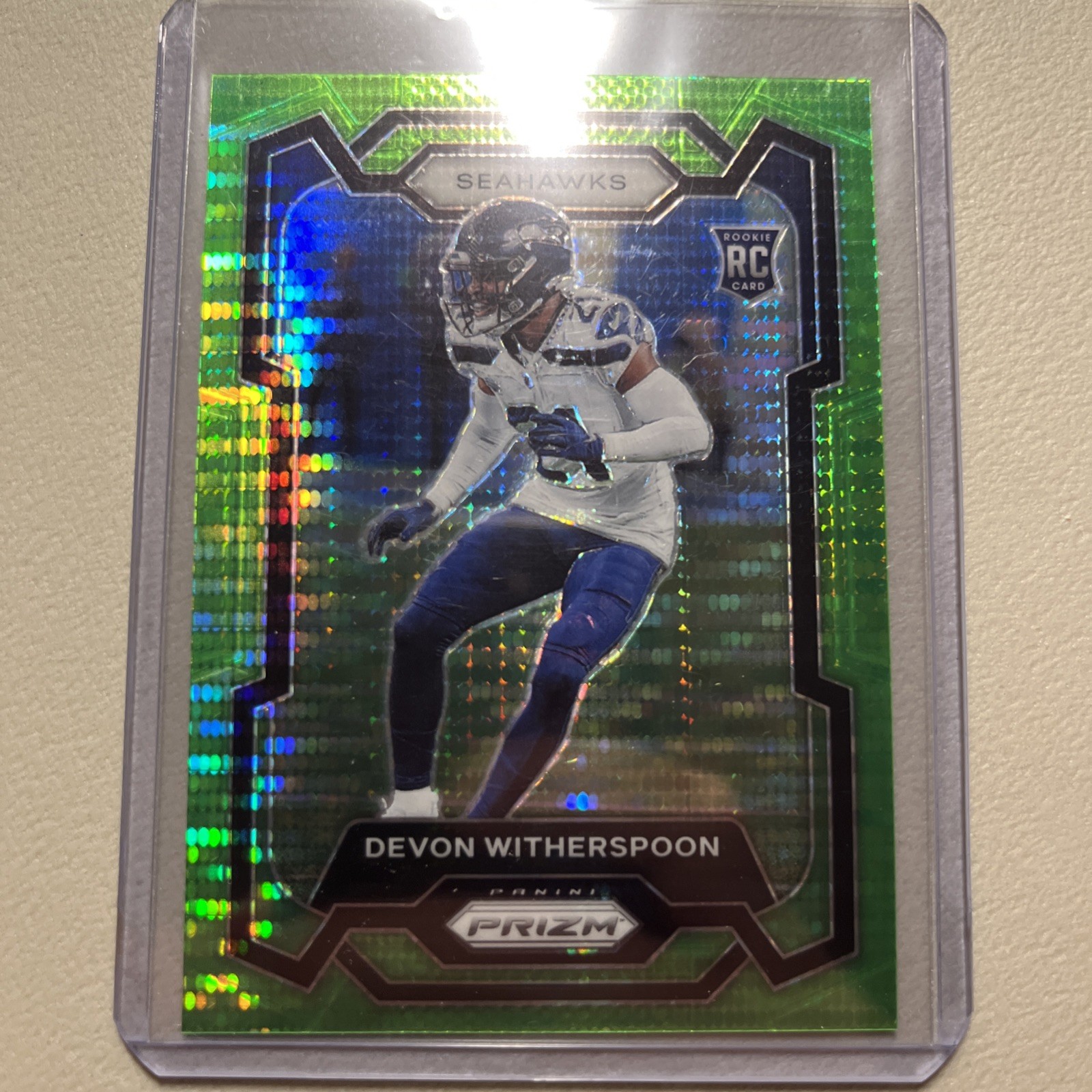 🔥🔥2023 Panini Prizm - Devon Witherspoon #389 Neon Green Pulsar Prizm (RC)🔥🔥