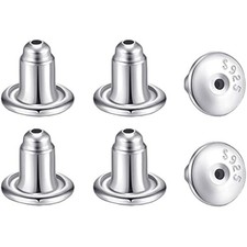 3 Pairs Sterling Silver Earring Backs for Studs - Secure, Hypoallergen