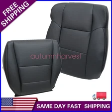 Driver Bottom & Top Leather Seat Cover Black PERF For 2009 2010 2011 Acura TSX