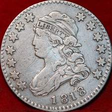 1818 Philadelphia Mint Silver Capped Bust Quarter