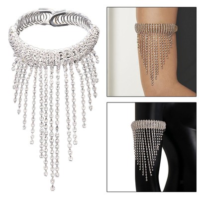 Oberarm Manschette Armband Quaste Kette Kostüm Zubehör Strass für Damen