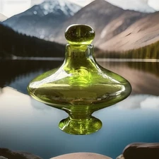 Blenko Glass UFO Visitor Decanter - Absinthe