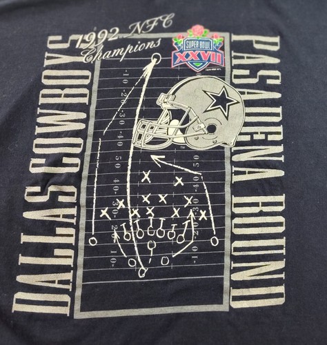 Vintage 1992 Dallas Cowboys SuperBowl XXVII Pasadena Bound T-Shirt XL Nutmeg SS - Picture 2 of 10