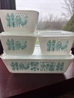 Rare Vintage Pyrex Amish Print 7 Piece Set