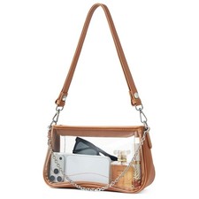Clear Bag for Stadium Events, Shoulder Bag Small Clear Purse with Adjustable ...