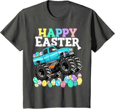 Cute Cars Happy Easter Monster Truck Easter Eggs Unisex T-Shirt