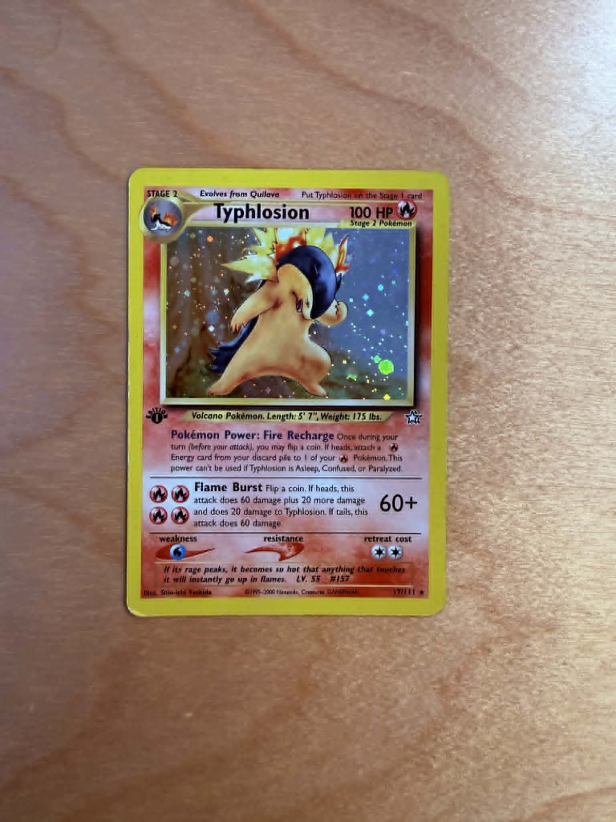 Typhlosion 17/111 Neo Genesis Holo 1st Edition WOTC Pokemon Card Game TCG (HP)