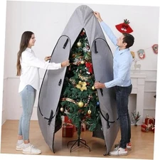 Upright Christmas Tree Storage Bag 7.5 Ft, Artificial Christmas Tree 7.5FT Grey