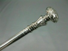 Handmade Stainless Steel Walking Hiking Stick Cane Silver Noble Luxury vintage