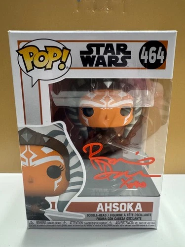 SIGNED FUNKO POP! STAR WARS - AHSOKA #464 COA AUTHENTICATED Free Shipping & Case