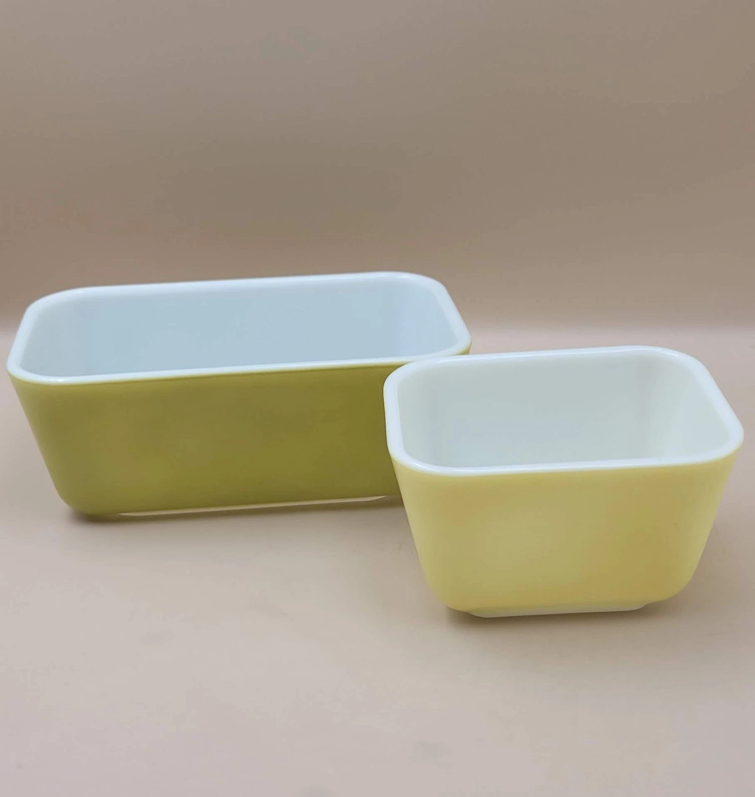 Vintage Pyrex Lime Green 503 & 501-B Loaf Baking Dishes Set of 2 Ovenware USA