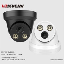 VIKYLIN 8MP 4K IP Camera Full Color F1.0 PoE IP67 Human Vehicle Detection Mic