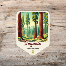 Sequoia National Park Sticker California Retro Style Waterproof Vinyl Decal