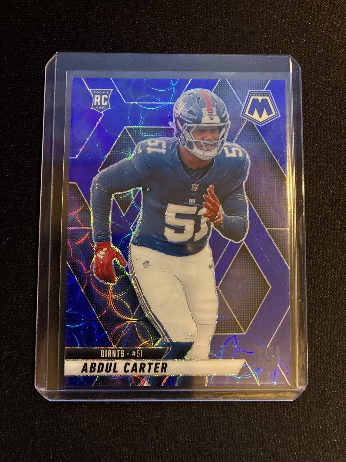 Abdul Carter 2025 Mosaic Rookie no. 317 BLUE SCOPE Prizm