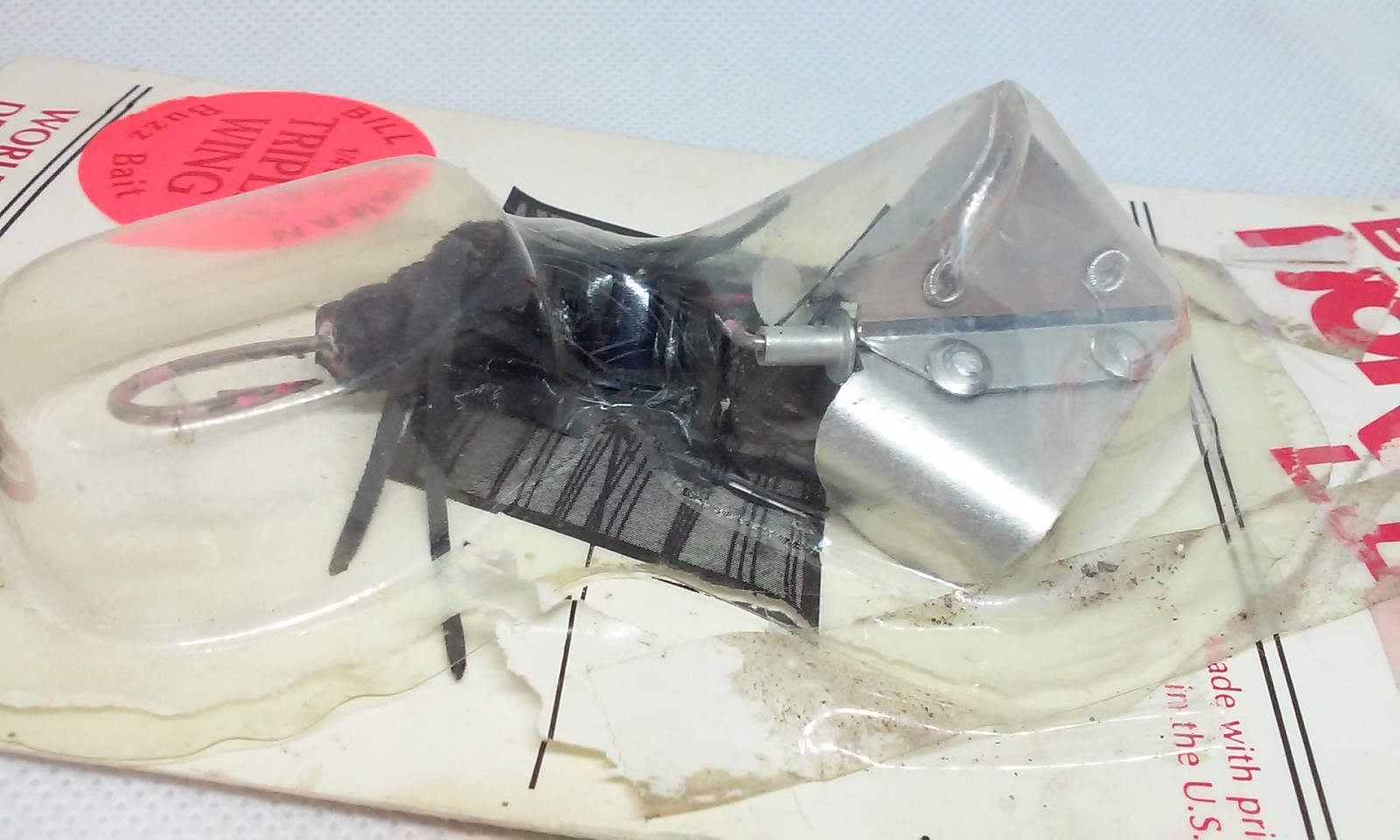 Vtg Bill Norman lures TRIPLE WING BUZZ BAIT Black 1/4oz Buzzbait fishing Lure - Image 4