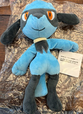 Pokemon Center Riolu Plush Stuffed Animal Small 6-14 in Blue Black 2015 Tags
