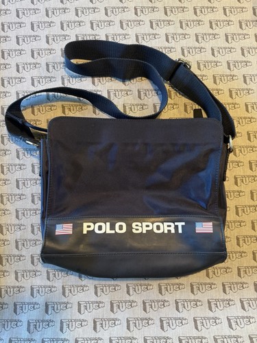 Ralph Lauren Polo Sport Vintage Navy Crossbody Shoulder Bag Purse FREE SHIPPING - Picture 2 of 3
