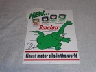 VINTAGE SINCLAIR DINO DINOSAUR MOTOR OIL 12" METAL SERVICE STATION GASOLINE SIGN