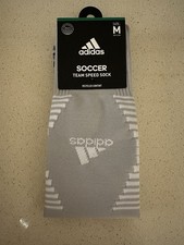 NWT Adidas Soccer Team Speed Socks - Medium - M5-8/W5-9.5/Y4-6 - Grey/White
