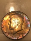 1964 Kennedy Half Dollar  Rainbow Toned