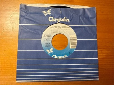 World Party   Ship Of Fools 1986 Chrysalis VS4 43052 45 7  Vinyl NM