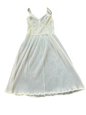 Vintage 50s Sheer Slip Dress Pale pale Yellow Sheer Nylon Full Lace Detail...