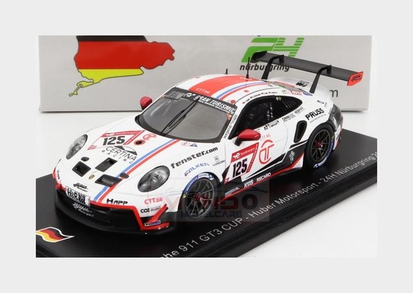 1:43 Spark Porsche 911 991-2 Gt3 Cup #125 24H Nurburgring 2022 Schell Aust SG855-image